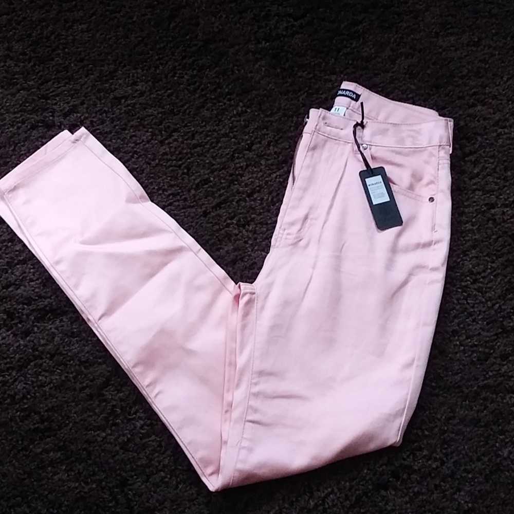 Peach stretchy pants